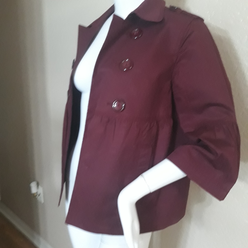 Mix it Open front jacket in Burgundy